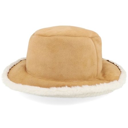 Seeberger - Beige bucket Hatt - Faux Fur Hat Camel/Off-white Bucket @ Hatstore