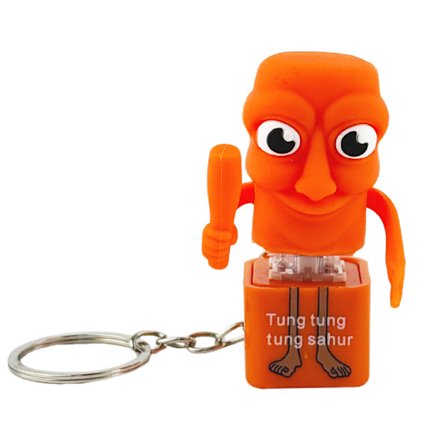 1kpl 3D-tulostettu toimintahahmo Tung Tung Tung Sahar Keräilykohde Viraalinen Ilme Aivomätä Puinen Nukke Avaimenperällä Lahja Aikuisille