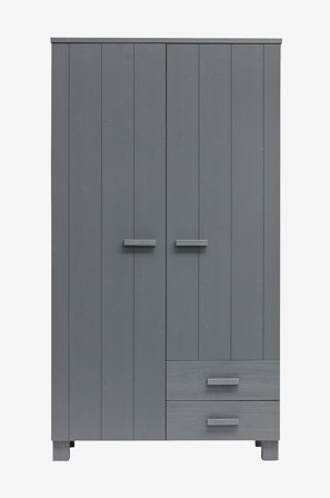 WOOOD - Garderobeskap Dennis - Grå - Garderobeskap & klesskap - Fra Homeroom