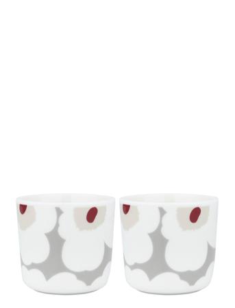 Unikko Cup W/O Handle 2Dl 2Pcs Home Tableware Cups & Mugs Coffee Cups Grey Marimekko Home