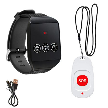 Bærbart fjernalarmssystem, SOS-personsøker for ambulansepersonell + fjernkontroll V100