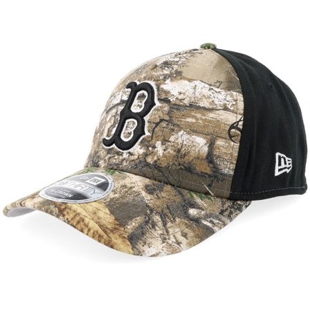 New Era - MLB Camo Keps - Boston Red Sox 39THIRTY Poly Real Tree/Black A_Frame Flexfit @ Hatstore