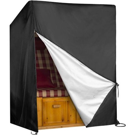 Køle- og vindbestandig UV-beskyttelse til strandstol – justerbar snøre, 210D Oxford-stof beskyttelsescover