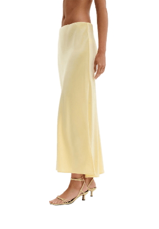 Malina Satin Maxikjol Kjolar Dam Gul M