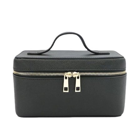 Makeup taske, bærbar kosmetik taske, stor kapacitet rejse makeup taske arrangør, sort makeup taske til kvinder toilettaske til piger, der rejser a