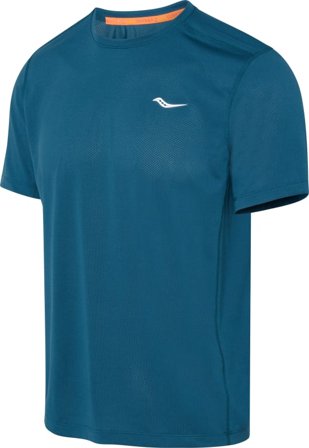 Saucony Men's Stopwatch Short Sleeve Men Short sleeved fitness sweater Blue L