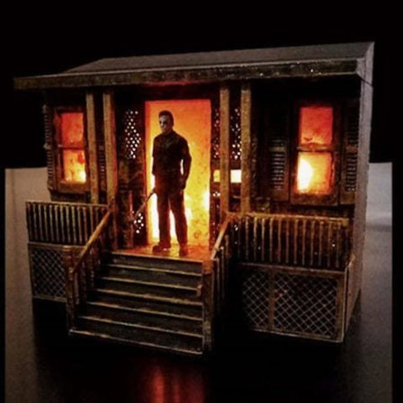 Jason Voorhees Figur Halloween Skräck Jason Samara Morgan Light Up Diorama