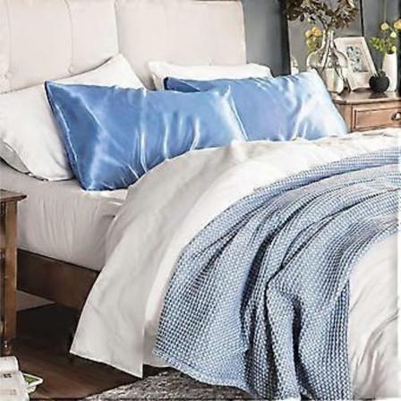 Satiininen tyynyliina hiuksille ja iholle, 2-pakkauksessa - 20*36 tuuman tyynyliinat - Satiininen tyynynp llinen kirjekuorilukolla (taivaansininen)