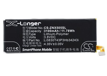 Batteri for smarttelefon, mobil for ZTE Nubia Z7 Max, Nubia Z7 Max Dual SIM, NX505J
