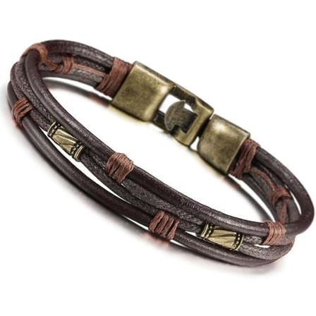 Retro mode og personligt læderbælte armbånd flettet