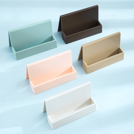 5 stycken visitkortshållare i olika färger kontorsbord bord plast visitkortslåda förvaringsställ display hylla för män och kvinnor