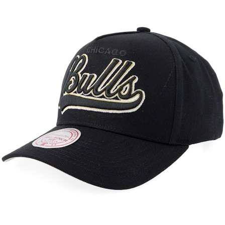 Mitchell & Ness - NBA - Black - adjustable - Cap - Chicago Bulls Black Swosh Pro Crown Black A-Frame Adjustable - Hatstore