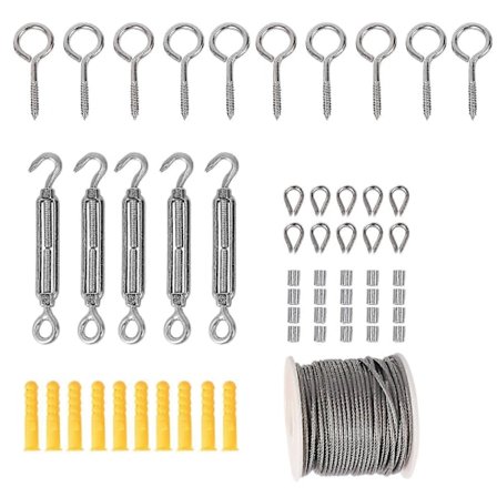 56 stk. En Wire Kabelrekkverk Wire Gjerde Rull PVC-belagt Kraftig Mindre Stål Wire Ro