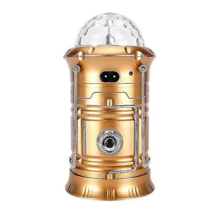 Solcelled LED-lykt, Oppladbar, Utendørs Camping Lommelykt, Scene Disco Lampe