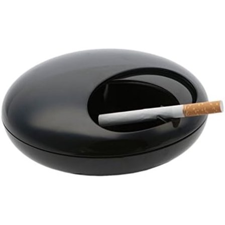 Pebble askkopp med lock (Svart)