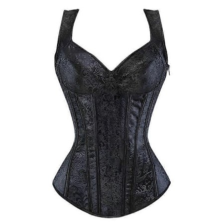 Jacquardvävd Halter Korsett Gotisk Punk Bustier Shapewear-WELLNGS
