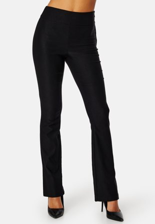 BUBBLEROOM Leia slit stretch pants Black Klær