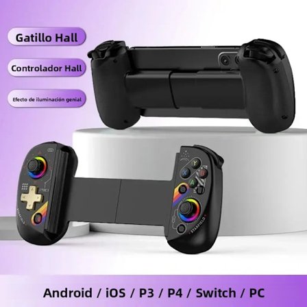 D8 Sky Svart D9 Trådlös Bluetooth-spelkontroll för mobil PC-surfplatta Kompatibel med Switch/PS3/PS4 Dubbel linjär Hall Inkluderar batteri