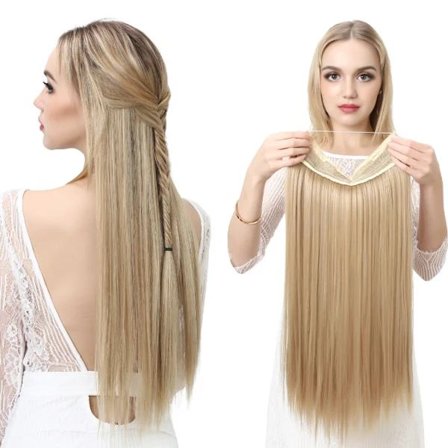 Rak menneskehår parykk Ta på og gå Limfri parykk Tetthet Highlights parykker Menneskehår 16 tommer, su