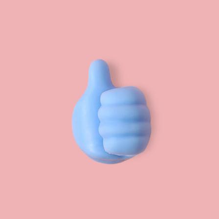 5 st kreativa tummen upp form Intressant USB -kablar Rackvägg blue one size