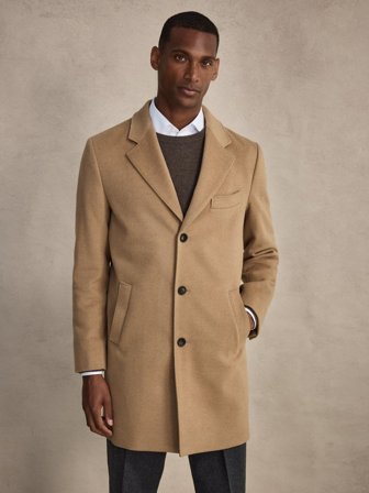 John Henric Men's Kamelfarbener Mantel Size 54