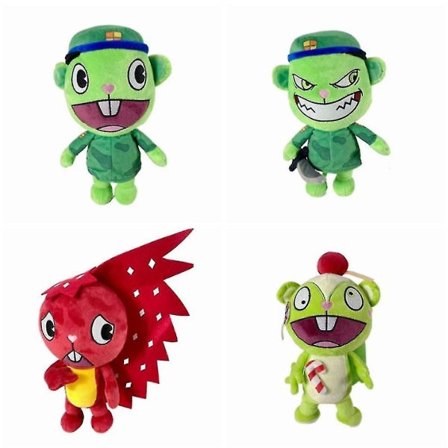 Htf Plysjsett, Htf Flippy Fliqpy Nutty Flaky Myke Kosedyr ASyl 4