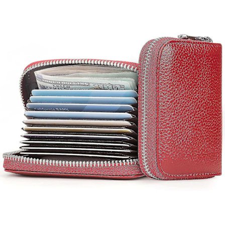 Luottokorttipidin lompakko RFID-suojauksella Viininpunainen