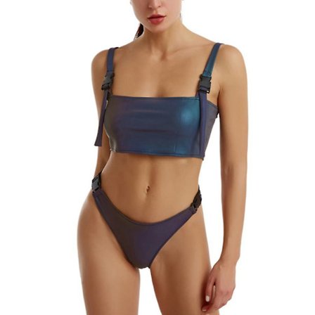 Baddräkt Bikini Set Färgglad lysande baddräkt Tvådelad Bikini XS