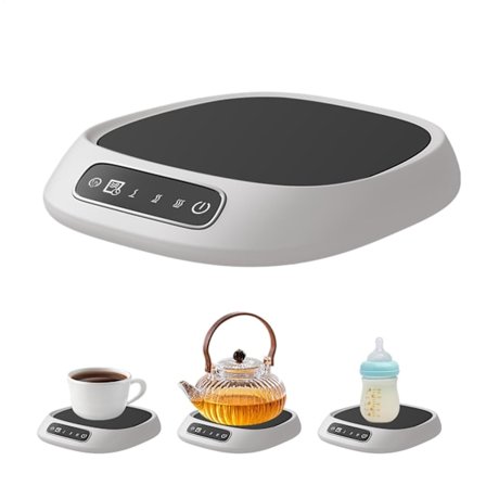 Smart USB Koppvärmare med 3 Temperaturinställningar | Konstant Värme för Kaffe, Te, Mjölk Hemma eller på Kontoret, Automatisk Avstängningsdesign (Vit
