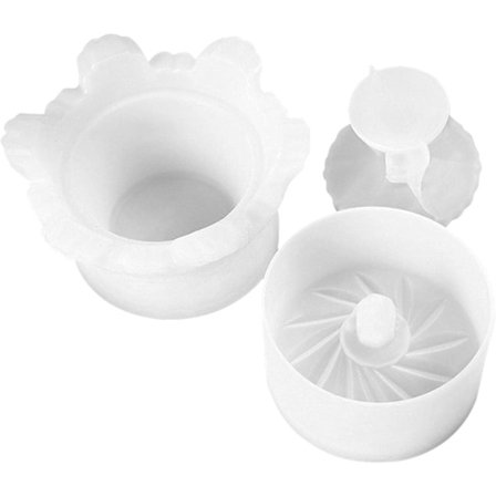 Sæt med 3 opbevaringsbokse i resin og silikone - Rund form og epoxykrone - DIY opbevaringsbokse, smykker, slik, urtepotter DLW