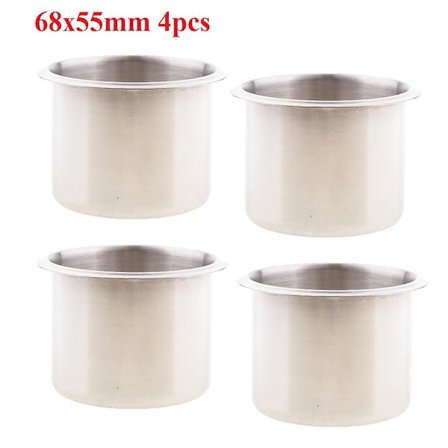 4stk Infälld Mugghållare i Rostfritt Stål för Marinbåt Yacht Lastbil Husbil Mugghållare 90x55mm - Dryckeshållare