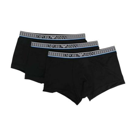 Emporio Armani, Pack of 3 logo waistband stretch boxers Czarny, Mężczyzna, Rozmiar: L
