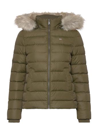 Tjw Basic Hooded Down Jacket Khaki Tommy Jeans