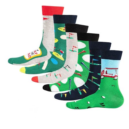 Soxy Herr Golfboll Bomullsstrumpor (6-pack) 6 UK-11 UK Multico