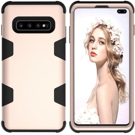 Samsung S10 Plus - Käytännöllinen ja suojaava kuori "Rugged Robot"" Svart/Guld"