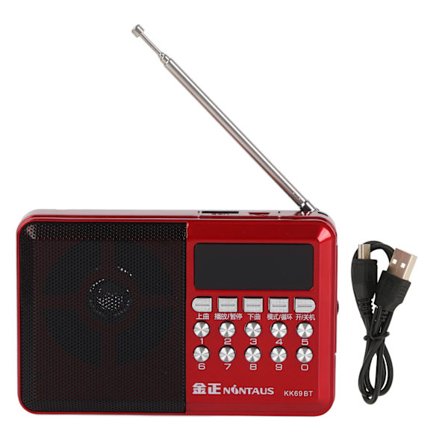 Bärbar AM FM-radio med MP3-uppspelningsminneskortplats Batteridriven Ergonomisk Extern Antenn Fickradio