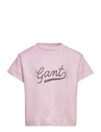 D2. Script Ss T-Shirt T-shirt Lilla GANT
