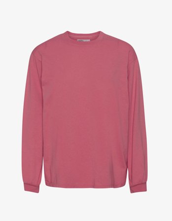Oversized Organic LS T-shirt - Raspberry Pink - M