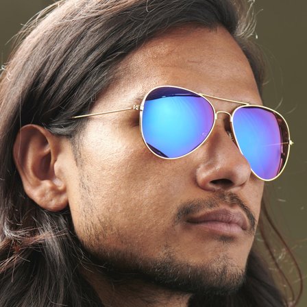 Gold-Tone & Dark Iridescent Aviators for Men - Aviator sunglasses
