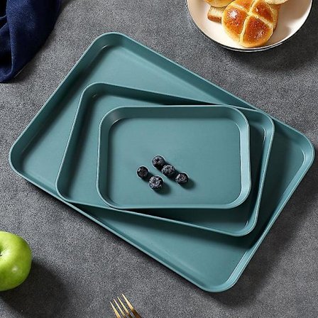 Dww-vert Fonc, Ensemble Trois Pices , Plateau De Service Rectangulaire Idal Pour Buffet, Snabbmat Et Restauration Rapide, Plastique
