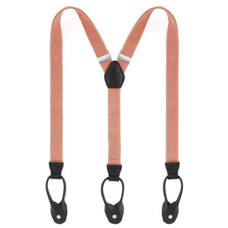 Wąskie koralowe szelki na guziki dla mężczyzn - Szelki na guziki