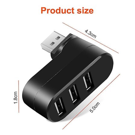 Premium 3-port Abs Mini Usb 3.0 Hub Can Rotate 90/180 Usb Hub Creative Hub
