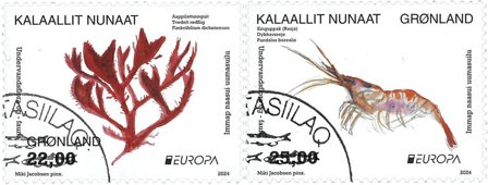 Grønland - EUROPA 2024 Undervandsfauna og -flora - Stemplet sæt 2v
