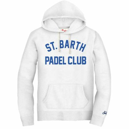 MC2 Saint Barth, Padel Club hooded sweatshirt Biały, Mężczyzna, Rozmiar: M