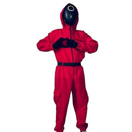 Voksen Halloween Squid Game Jumpsuit Kostume Sæt-1 W