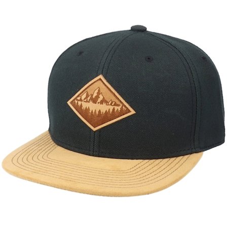 Wild Spirit - Fir Mountain Patch Black/Suede Snapback Snapback Black Cap - @ Hatstore