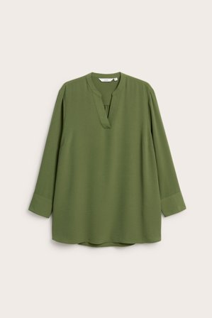 Kappahl | Bluse med V-hals | Mørkegrønn