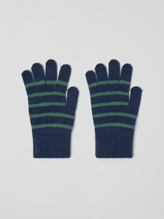 Fingerhandschuhe Wollmix-Strick - 1|3 - kinderbekleidung - blue - Polarn O. Pyret