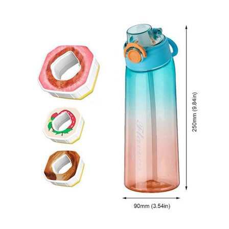 900 ml luftfräschare vattenflaskset, inkluderar doftkapslar, lämplig för camping, gult pulver + slumpmässig present.