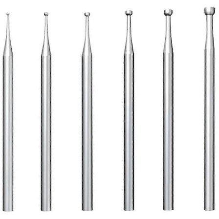 6 stk. runde kopfræsere - 3/32 tommer skaft smykkefremstilling fræsere tråd afrundingsbits